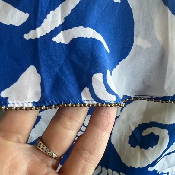 Lilly Pulitzer Dock Hopper Blue and White Off-Shoulder Nautical  Maxi Dress Med - Picture 3 of 6